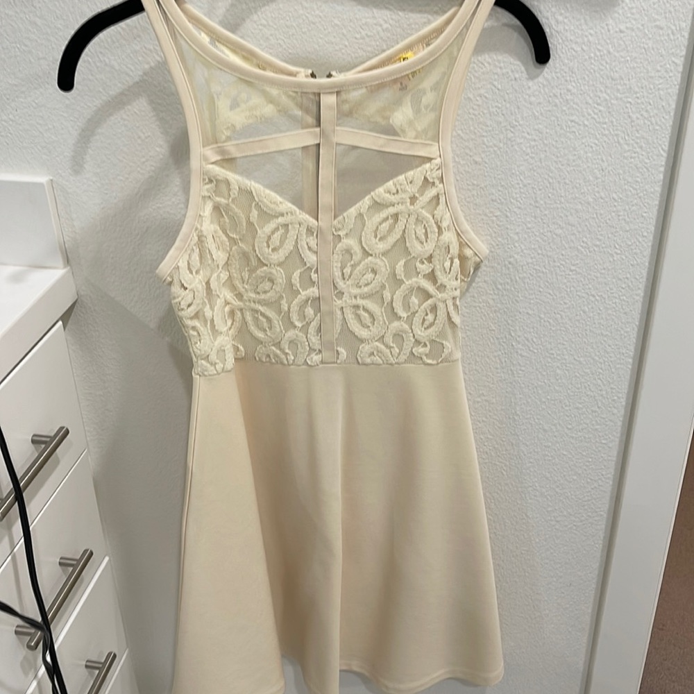 Beautiful A line cream dress, perfect for engagement party!